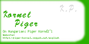 kornel piger business card